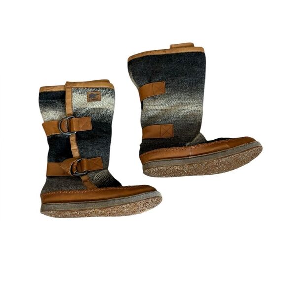Sorel Chipahko Blanket Hawk Wool Winter Boots Leather Trim Womens Size 9.5 - Picture 3 of 10